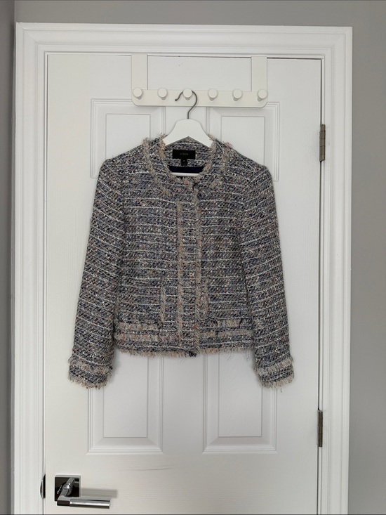 J. Crew Jackets & Blazers - J. Crew Multicolor Tweed Fringe Boxy Jacket